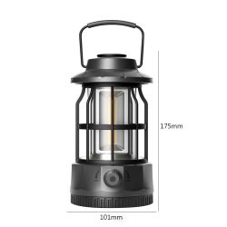 Battery Power Portable Lantern Camping Light Lamp - Lamp A6 - Black