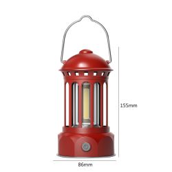 Battery Power Portable Lantern Camping Light Lamp A4 - Red