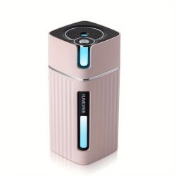 Mini Portable Humidifier; 300ml Mini Portable Humidifier With Multicolor LED Night Light; 2 Mist Mode And Auto Shut-Off; Super Quiet - Pink
