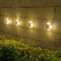 8 LED Solar Wall Light For Outdoor Courtyard Garden; Christmas Party Decoration; LED Lights - Warm Light - 4
