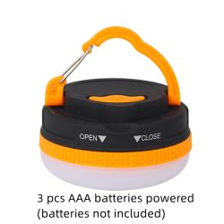 Camping Tent Lantern Light IP65 Waterproof Magnetic Absorption USB Rechargeable - 3pcs AAA Batteries