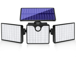 230 LED Ultra Bright Solar Wall Lights; Waterproof Rotatable Motion Sensor Light For Outdoor Porch Yard Wall - Cold White