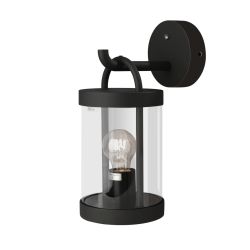 Wall Light Dusk to Dawn Sensor Outdoor Wall Lantern with E26 Bulb - black