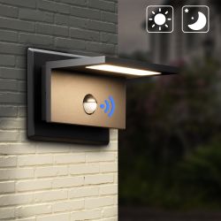 inowel Outdoor Motion Sensor Porch Light Outdoor Wall Light Fixture Modern LED Exterior Wall Sconce for Front Door Garage Patio Garden 17311 - Grey