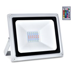 LED RGB Flood Light, Outdoor Color Changing Flood Lighting, IP66 Waterproof,Remote Control, for Garden Stage Lighting - 30W