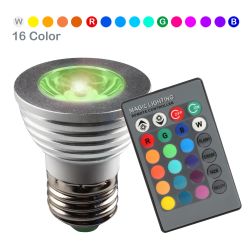 16 Color RGB Magic LED Light Bulb - Silver