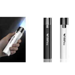 Mini Portable LED Flashlight with Power Bank, USB Rechargeable - Black
