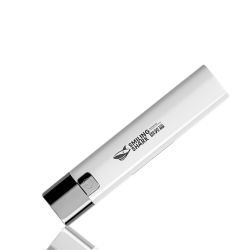 Mini Portable LED Flashlight with Power Bank, USB Rechargeable - White