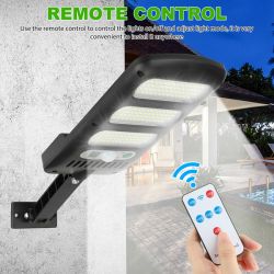 Outdoor Solar Street Wall Light Sensor PIR Motion LED Lamp w/ Remote - as picture