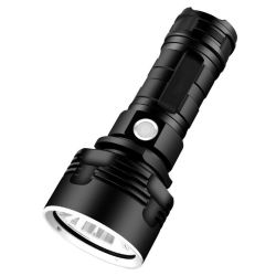 USB Rechargeable Waterproof Lamp Ultra Bright Powerful LED Flashlight - Black - LED Flashlight