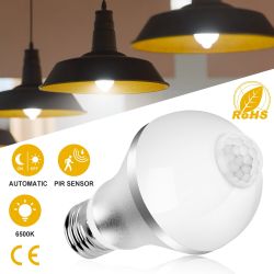 E27 Motion Sensor Light Bulb 9W/5W 1000LM 6500K Dusk to Dawn Automatic On/Off LED Light Bulb Indoor Outdoor Use - 9W