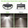 Wall Solar Powered Lights Outdoor 102 LEDs IP65 Waterproof Solar Lamps - Black