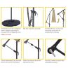 10 FT Solar LED Patio Outdoor Umbrella Hanging Cantilever Umbrella Offset Umbrella Easy Open Adustment with 24 LED Lights - tan - W41917533